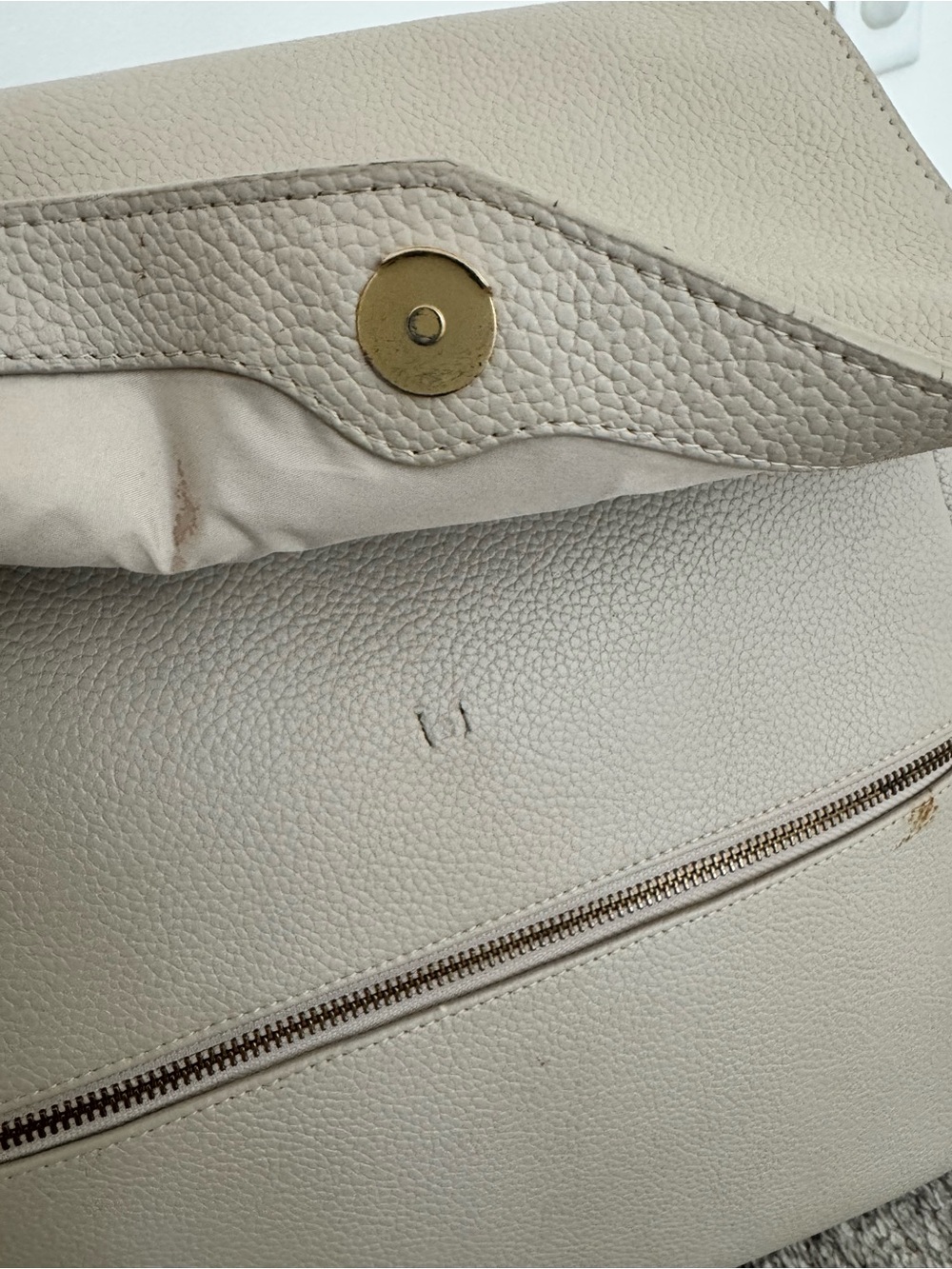 Freshly Picked Leather Diaper Bag - Taupe - Picture 7 of 7